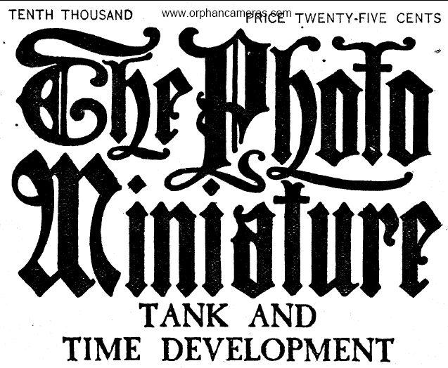 Photo miniature tank and time development - 1907