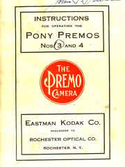 Kodak Pony Premo No. 3 & 4 camera