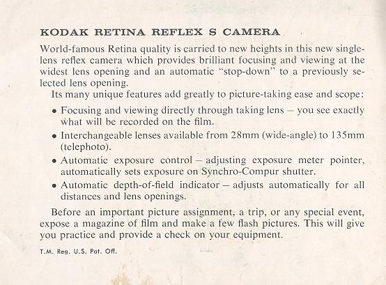 Kodak Retina Camera Manual