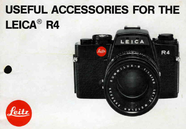 Leica R4 instruction manual Leica R4s Leica R4 MOD P instruction manual