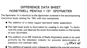 Pentax 1-21 spotmeter