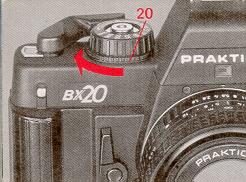 Praktica BX 20 shutter dial