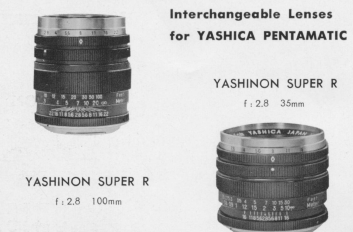 Yashica Pentamatic lenses booklet