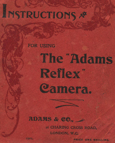 Adams Reflex camera manual