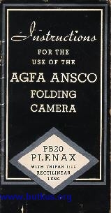 Agfa Ansco PB20 Plenax camera manual
