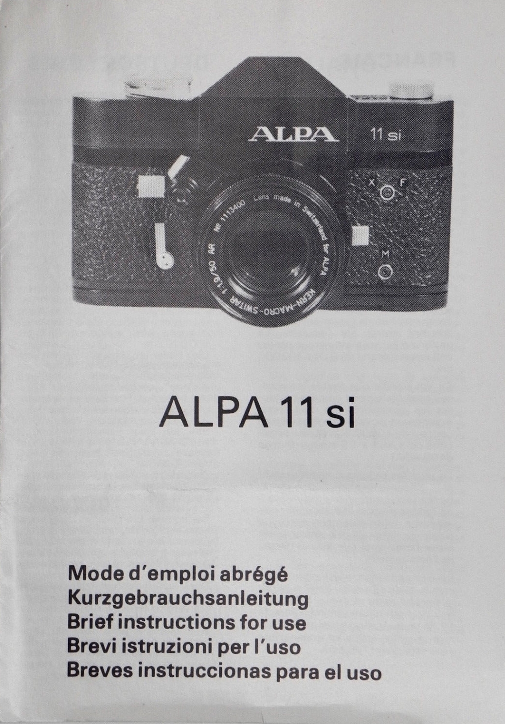 Alpa Reflex 11 el / Alpa 11si camera