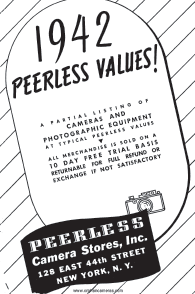 Peerless camera store booklet