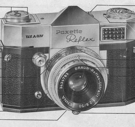 Braun Paxette Automatic Reflex camera manual, Bedienungsanleitung