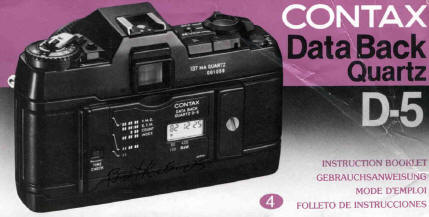 Contax Data Back D-5 Quartz instructions, Mode D'Emploi