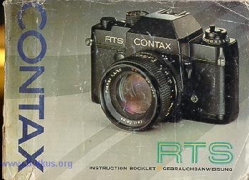 Contax RTS instruction manual, user guide