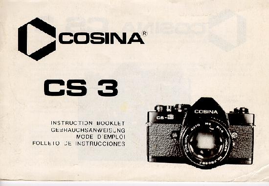 Cosina CS-3 camera instruction manual, user manual, PDF instruction manual