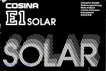 Cosina E1 Solar camera manual