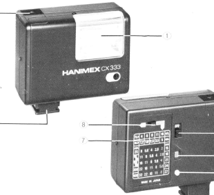 Hanimex CX333 electronic flash instructions, instrucciones para el uso