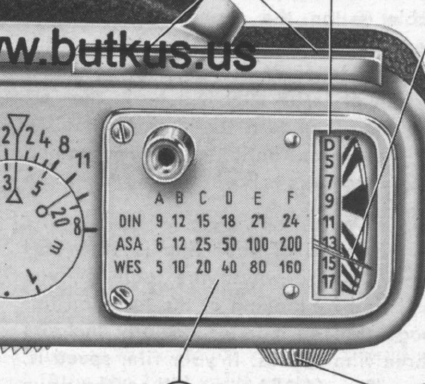 Voigtlander Vintessa exposure meter