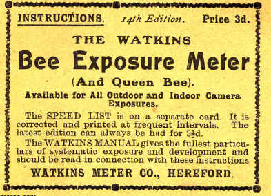 WATKINS Bee exposure meter