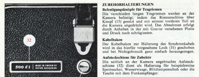 Hasselblad 500EL Bedienungsanleitung