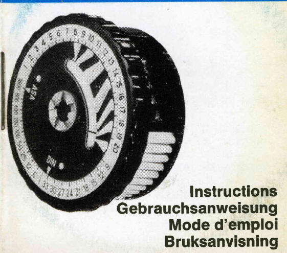 Hasselblad winder light meter instructions, Mode D'Emploi