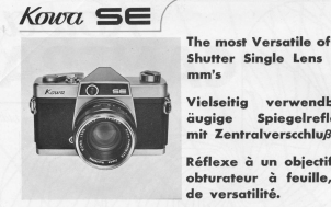 Kowa 35mm camera specifications