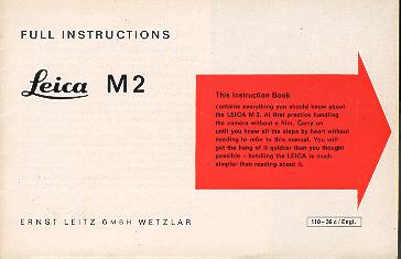 Leica M2 instruction manual, Bedienungsanleitung
