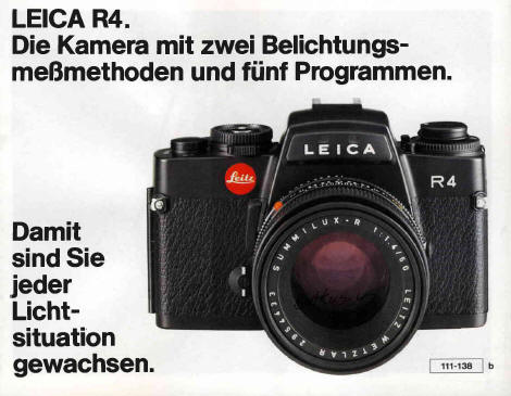 Leica R4s SALES BROCHURE GUIDA più Fotocamera libri elencati 