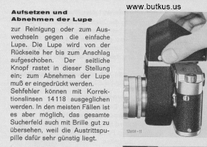 Leica Visoflex III camera adapter Anteitung