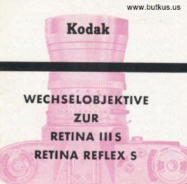 Kodak Retina IIIS lenses Bedienungsanleitung