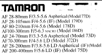 Tamron zoom lens instructions and specs
