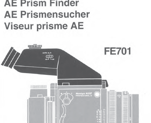 Mamiya RZ67 Pro AE Prism Finder instruction manual, user manual