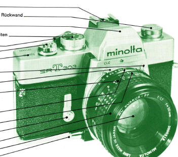 Minolta SRT 303 camera instructions, Bedienungsanleitung