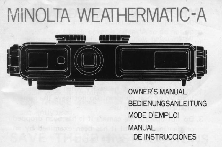 Minolta Weathermatic-A instructions
