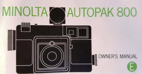 Minolta Autopack 800 camera manual