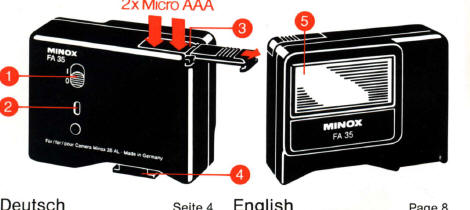 Minox FA35 flash instructions, Mode D'Emploi