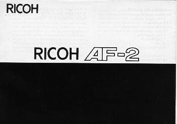 Ricoh AF-2 camera instructions, Mode D'Emploi