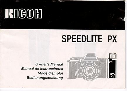 Ricoh Speedlite PX instruction manual