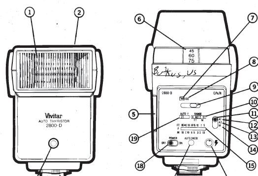 Vivitar Model 252 electronic flash instruction manual 1977 