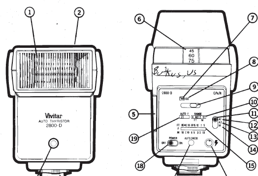 Vivitar 2800-D flash