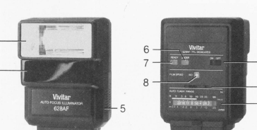 Vivitar 628 AF flash unit, Bedienungsanleitung, Mode D'emploi