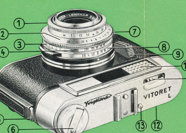 Manual de instrucciones para cámara SLR de película Voigtlander bessamtic Buen inglés Lang 